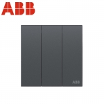 ABB开关插座面板 三位双控三开双控开关 盈致系列 灰色 CA107-MG