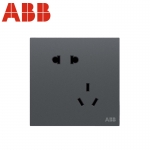 ABB开关插座面板 86型10A斜五孔 错位二位二三极插座 盈致系列 灰色 CA205-MG