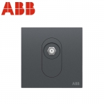 ABB开关插座面板 一位宽频电视插座 86型单联有线TV插座 盈致系列 灰色 CA303-MG