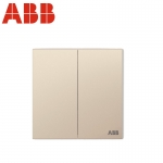 ABB开关插座面板 二位单控双开单控开关 盈致系列 金色 CA102-ZG