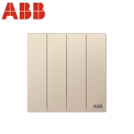 ABB开关插座面板 四位单控四开单控开关 盈致系列 金色 CA104-ZG