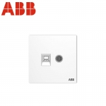 ABB开关插座面板 二位电视6类电脑插座 86型两位有线TV网线六类宽带插座 盈致系列 白色 CA334