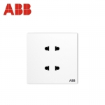 ABB开关插座面板 两位双两孔四孔插座 盈致系列 白色 CA212