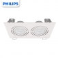 飞利浦（PHILIPS） 双头格栅筒灯射灯GD10018W中性光4000K 开孔200*100mm