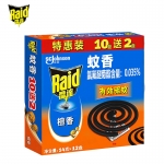 雷达（Raid）蚊香檀香型10+2盘防蚊防叮咬家用蚊香