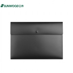 三木（SUNWOOD） A4按扣式文件袋/公文袋/防水资料袋1个装黑色MC330