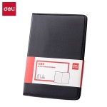得力（deli） 80本/ 790125K80张商务经典皮面本办公用品会议记事本日记本笔记本子文具黑