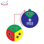 天意州 设备状态牌 吸磁式管理牌 亚克力机器状态牌 直径10cm三区（运行 待机 检修）