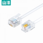 山泽（SAMZHE） C28BWG-205C电话线2芯单股纯铜座机跳线 语音连接线延长线 带电话水晶头成品线 5米