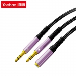 羽博（Yoobao） 3.5mm母*2+3.5mm公音频分线器二合一转接线手机耳麦连接线