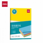 得力（deli）A4 80g黄色复印纸 彩色打印纸 儿童手工折纸剪纸彩纸 非硬卡纸 100张/包 7757