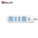 公牛（BULL） GN-607新国标插座/插线板/插排/排插/接线板/拖线板 4插位总控开关 全长3米蓝白色