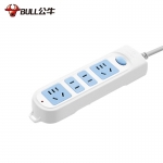 公牛（BULL） GN-607 5米 新国标插座/插线板/插排/排插/接线板/拖线板 分控开关拖线板带儿童保护门 4位总控 蓝白色
