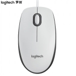 罗技（Logitech）M100r 全尺寸有线办公鼠标对称白色