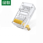 绿联（UGREEN） 20840 六类网线水晶头 50U镀金工程级RJ45电脑网线连接器 CAT6非屏蔽水晶头100个