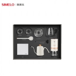 施美乐（SIMELO） 电动手冲咖啡套装礼盒电动磨豆机手冲分享滤杯 9件套 白色