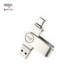 爱国者（aigo） U356 64GB Type-C USB3.2手机U盘高速版金属双接口银色