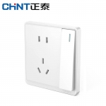 正泰（CHNT）开关插座墙壁面板二三插座电源86型窄边框大面板 NEW6M白色 一开双控五孔
