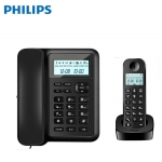 飞利浦（PHILIPS）DCTG167 数字无绳电话机 无线座机 子母机 办公家用 信号覆盖广 屏幕白色背光一拖一黑色