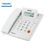 飞利浦（PHILIPS） CORD042 固定办公家用 免电池 来电显示 屏幕可调节电话机座机 白色