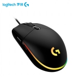 罗技（Logitech） G102第二代鼠标RGB流光灯效鼠标轻量化设计8000DPI传感器 黑色