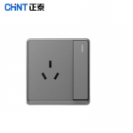 正泰（CHNT）开关插座墙壁面板二三插座电源86型窄边框大面板  NEW6-M41615幻银灰 七孔