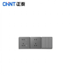 正泰（CHNT）开关插座墙壁面板二三插座电源86型窄边框大面板  NEW6-M00605幻银灰 三开双控