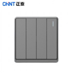 正泰（CHNT）开关插座墙壁面板二三插座电源86型窄边框大面板  NEW6-M00805幻银灰 四开双控