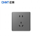 正泰（CHNT）开关插座墙壁面板二三插座电源86型窄边框大面板  NEW6-M11105幻银灰 正五孔