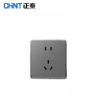 正泰（CHNT）开关插座墙壁面板二三插座电源86型窄边框大面板  NEW6-M07205幻银灰 二开多控