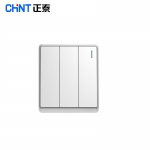 正泰（CHNT）开关插座墙壁面板二三插座电源86型窄边框大面板 NEW6-M00608太空银 三开双控