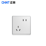 正泰（CHNT）开关插座墙壁面板二三插座电源86型窄边框大面板 NEW6-M11138太空银 斜五孔