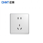正泰（CHNT）开关插座墙壁面板二三插座电源86型窄边框大面板 NEW6-M11108太空银 正五孔