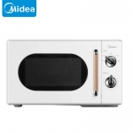 美的（Midea）PM2004复古旋钮微波炉360°转盘式加热20升白色