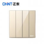 正泰（CHNT） NEW2-H00802D 开关插座面板2HD系列86型钢化玻璃镜面高级金色
