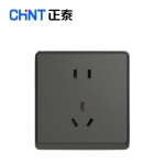 正泰（CHNT）插座墙壁面板二三电源86型窄边框大面板 NEW6M黑灰色 正五孔