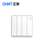 正泰（CHNT）开关插座墙壁面板二三插座电源86型窄边框大面板 NEW6M白色 四开单控