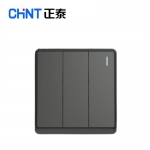 正泰（CHNT）插座墙壁面板二三电源86型窄边框大面板 NEW6M黑灰色 三开双控