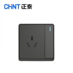 正泰（CHNT）插座墙壁面板二三电源86型窄边框大面板 NEW6M黑灰色 一开单控三孔16A