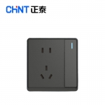 正泰（CHNT）插座墙壁面板二三电源86型窄边框大面板 NEW6M黑灰色 一开单控五孔
