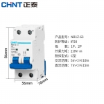 正泰（CHNT）NB1Z-63-2P-C4-AC400V-DC220V-R 直流断路器 空气开关 C4 2P