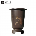九千谷 兰花花盆棕色 加厚大号兰花盆透气控根4号19.5*29.5cm 1个装5105