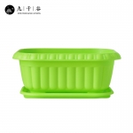 九千谷 种菜盆种植盆韭菜盆绿色1个装 种菜箱阳台种植箱秧苗蔬菜盆小白菜香葱香菜盆33*24.5cm 带托盘3705
