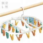 顺艺（SOLELY） 袜子架多夹子塑料袜子神器挂衣阳台多功能内衣裤 可折叠圆形晒架24夹 1个
