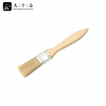 九千谷 木柄猪鬓毛刷清洁扫灰刷油漆刷烧烤刷耐用不掉毛 米白色1寸1把装