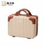 麦卡瑞手提行李箱化妆箱子节日伴手礼小型迷你旅行密码箱收纳包米白14寸