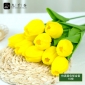 九千谷 郁金香仿真花 假花塑料绢花装饰花束插花装饰花卉黄色10支 2516