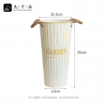 九千谷 醒花桶大号干花桶花店鲜花装饰深水铁皮桶 麻绳双耳高35cm3940