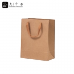 九千谷 礼品袋手提袋牛皮纸袋食品包装袋商务送礼盒纸袋子中号10只装3032