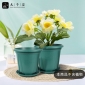 九千谷 2745青山盆控根花盆1号带托盘家用阳台绿植花卉塑料花盆24cm3个装
